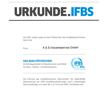 IFBS-Mitgliedsbescheinigung